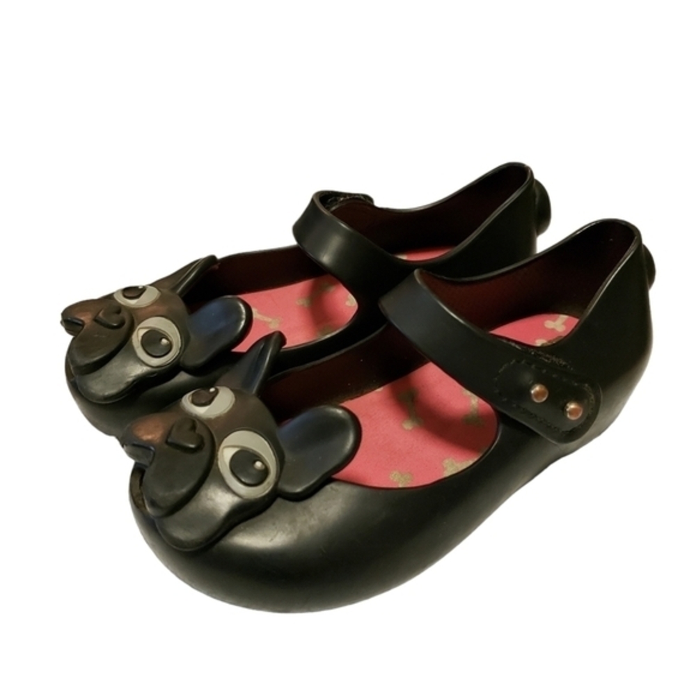 Mini Melissa‎ Frenchie Bulldog Child Shoes Size 8 Black Pre-owned - Picture 11 of 11